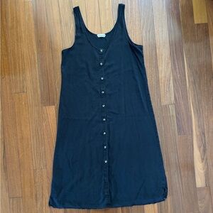 LACAUSA Black Midi Buttoned Sundress